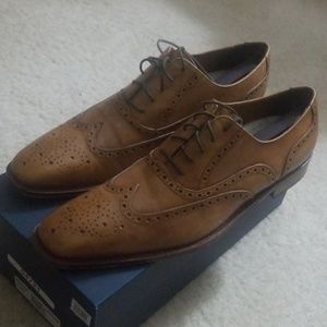 John W. Nordstrom beige wingtip oxford shoes